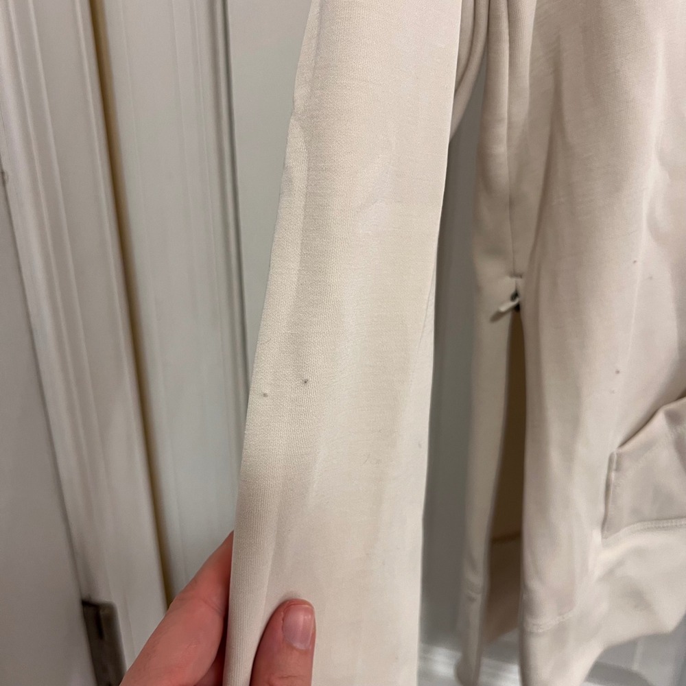 VSX Victoria's Secret Women XS Cream Quarter Zip Pullover Sweatshirt Side Zips - Picture 9 of 10